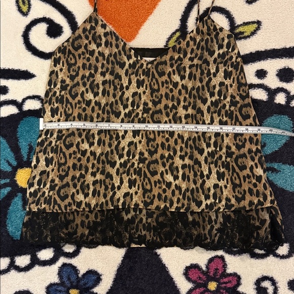 ZARA Basic Satin Leopard Print Layered Camisole Medium - Picture 11 of 12